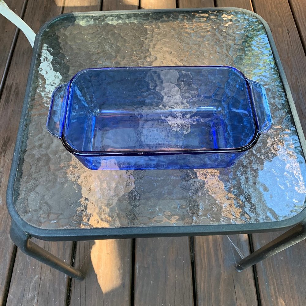 PYREX Vintage Cobalt Blue Loaf Pan 213-r  1.5 Qt - Picture 5 of 9